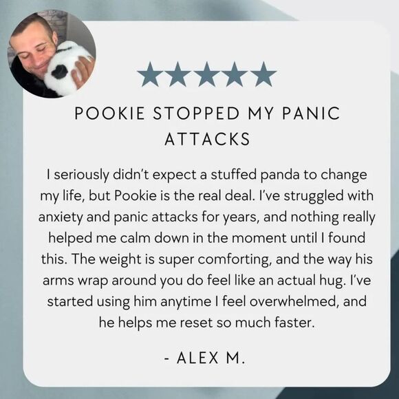 Pookie the Panda Weighted Animal, Adult Anxiety Stuff Animal. NWT! - Picture 3 of 16